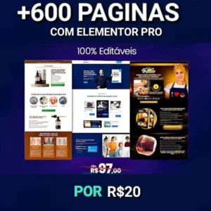 Pack Elementor Pro 600 Modelos de Páginas de Vendas Editáveis
